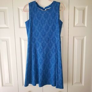 Hatley Blue A-Line Mini Dress Crew Neck Sleeveless